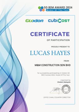 Glodon | Cubicost – Certificate of Participation Glodon | Cubicost – Certificate of Participation