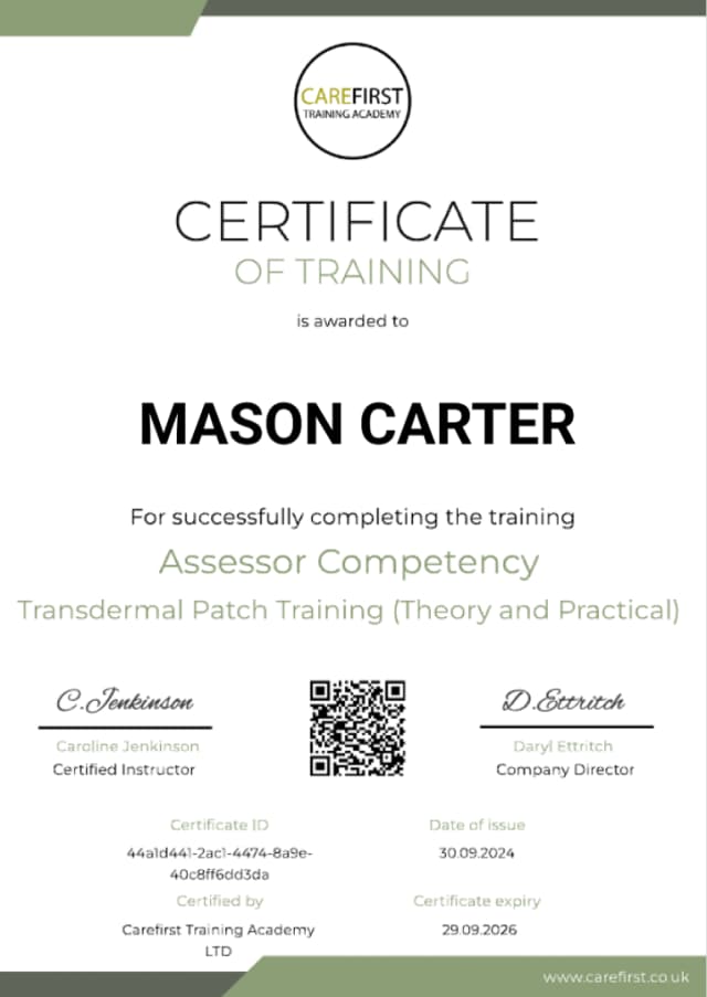 Carefirst Training Academy – Certificaote of Training Carefirst Training Academy – Certificaote of Training