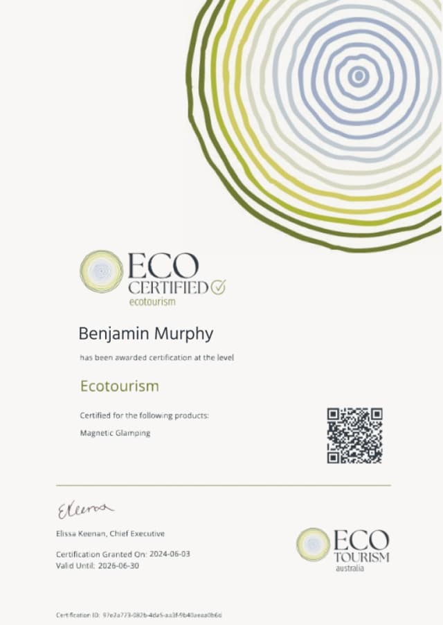 Eco Certified Ecotourism – Certificate of Award Eco Certified Ecotourism – Certificate of Award