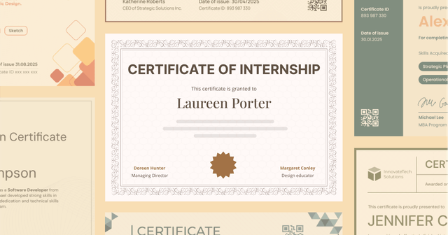 15 Internship Certificate Templates to Edit