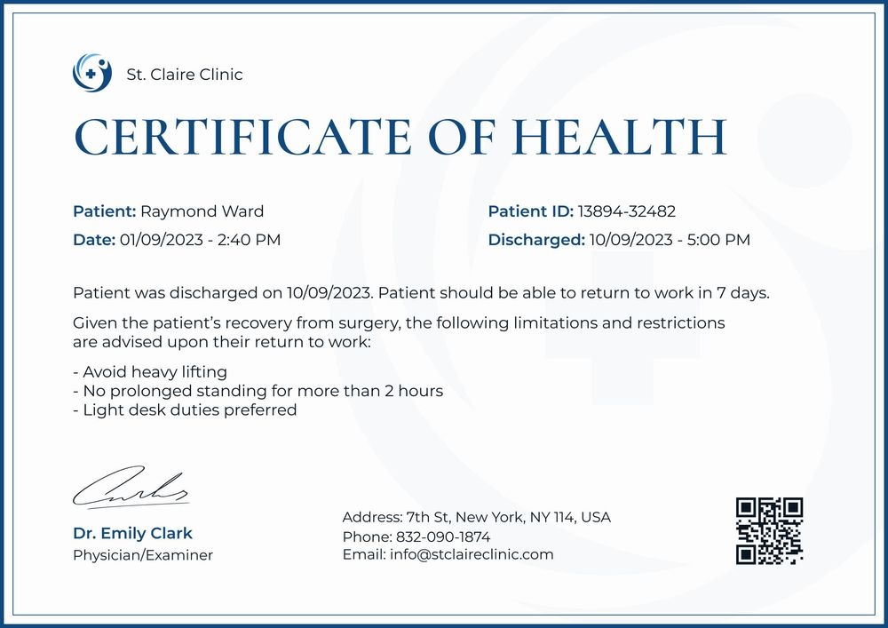 Free Professional Medical Certificate Template - Edit & Download Landscape Free Professional Medical Certificate Template - Edit & Download Landscape