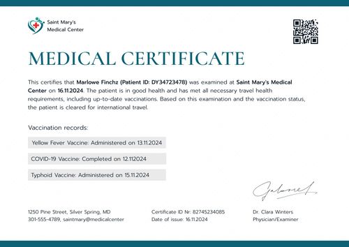 Editable Medical Certificate Template - Free to Download Landscape Editable Medical Certificate Template - Free to Download Landscape