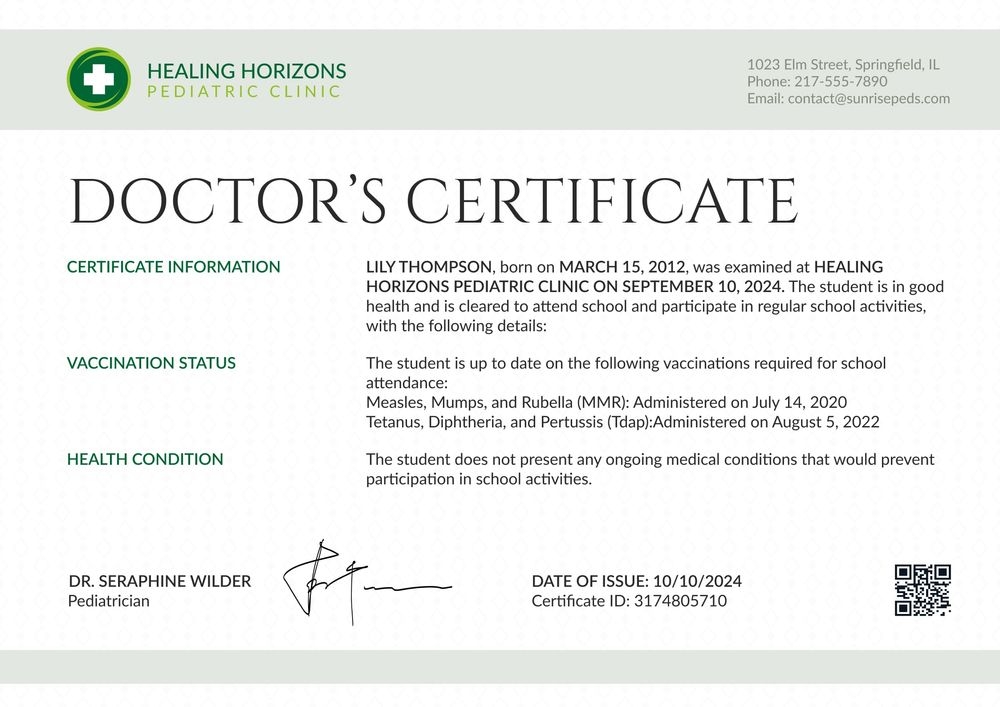 Neat Medical Certificate Template - Download for Free Landscape Neat Medical Certificate Template - Download for Free Landscape