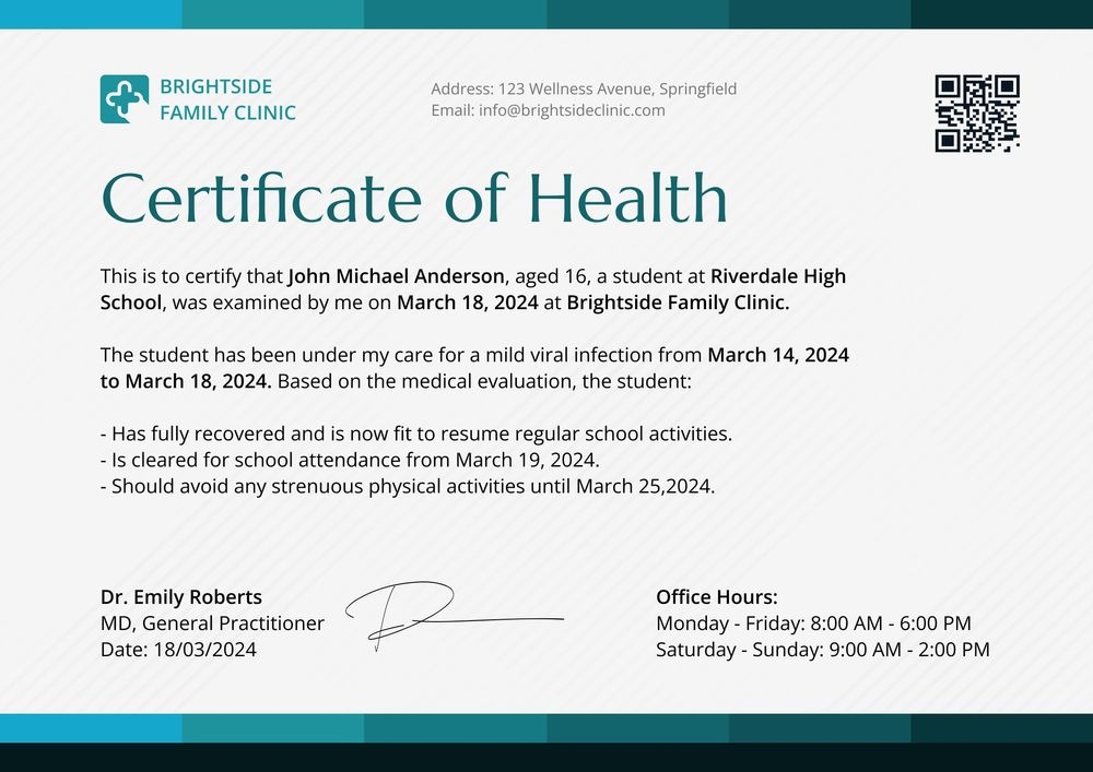Free Tuned Medical Certificate Template - Edit Online Landscape Free Tuned Medical Certificate Template - Edit Online Landscape