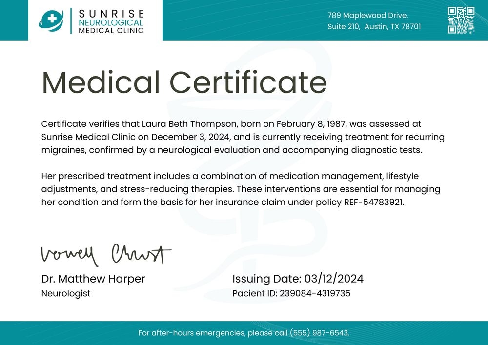 Free Organized Medical Certificate Template - Edit & Download Landscape Free Organized Medical Certificate Template - Edit & Download Landscape