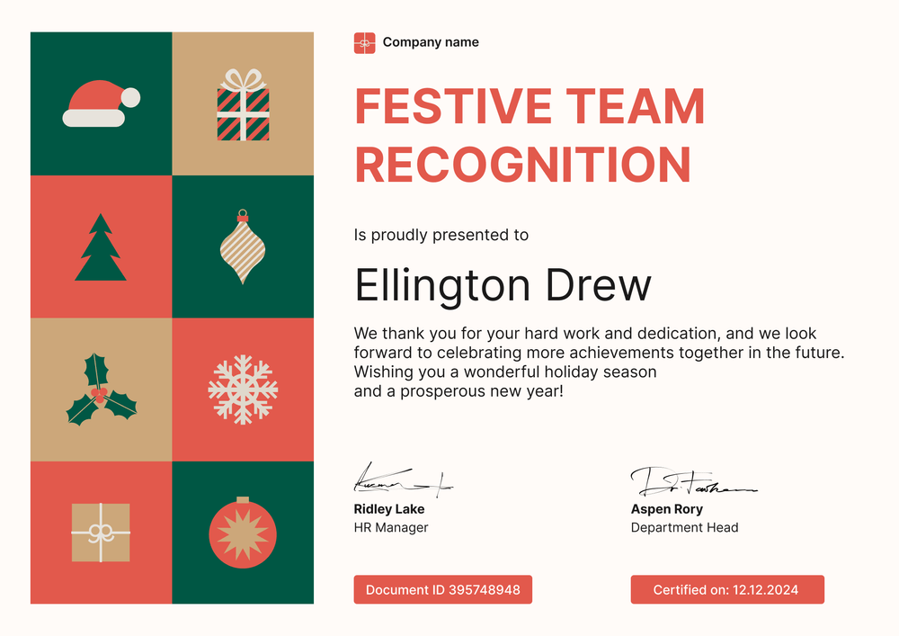 Free Modern and Cheerful Christmas Gift Certificate Template - Edit & Download  Landscape Free Modern and Cheerful Christmas Gift Certificate Template - Edit & Download  Landscape