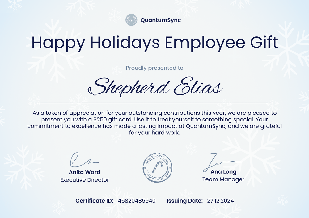 Free Simple and Polar Christmas Gift Certificate Template - Edit Online & Download Landscape Free Simple and Polar Christmas Gift Certificate Template - Edit Online & Download Landscape