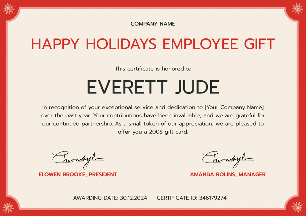 Free Modern and Printable Christmas Gift Certificate Template - Edit & Download Landscape Free Modern and Printable Christmas Gift Certificate Template - Edit & Download Landscape