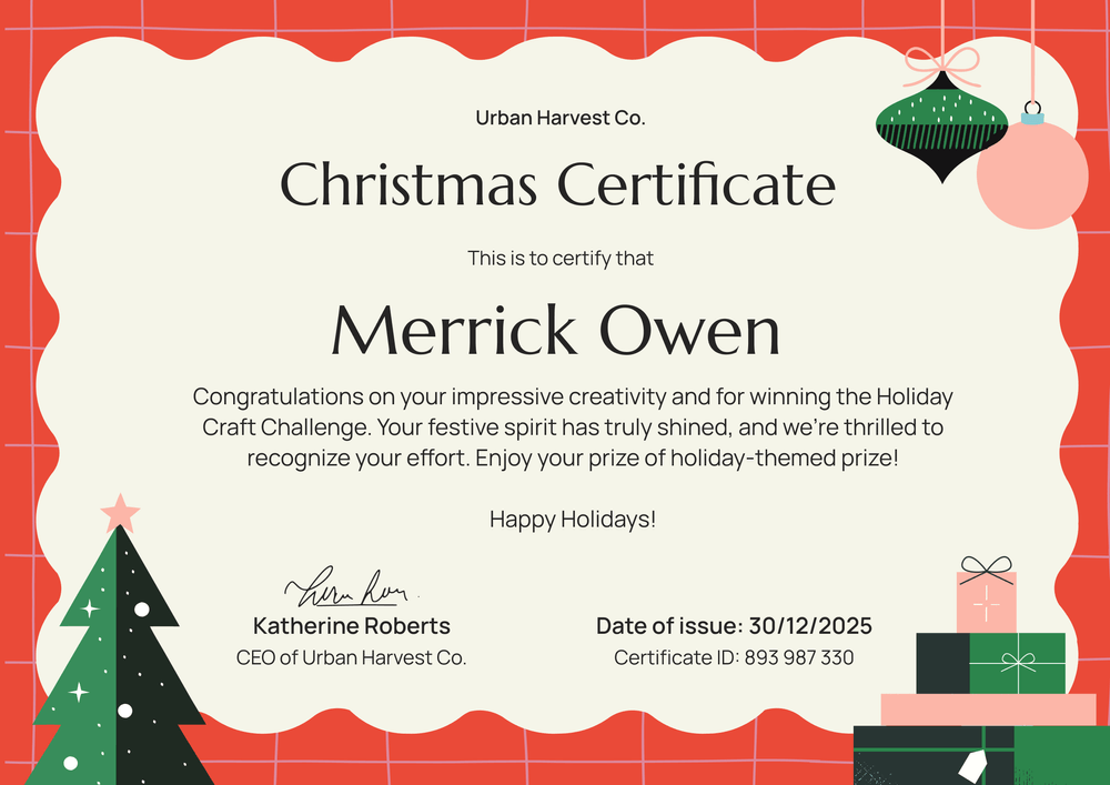 Free Modern and Jolly Christmas Gift Certificate Template - Edit & Download Landscape Free Modern and Jolly Christmas Gift Certificate Template - Edit & Download Landscape