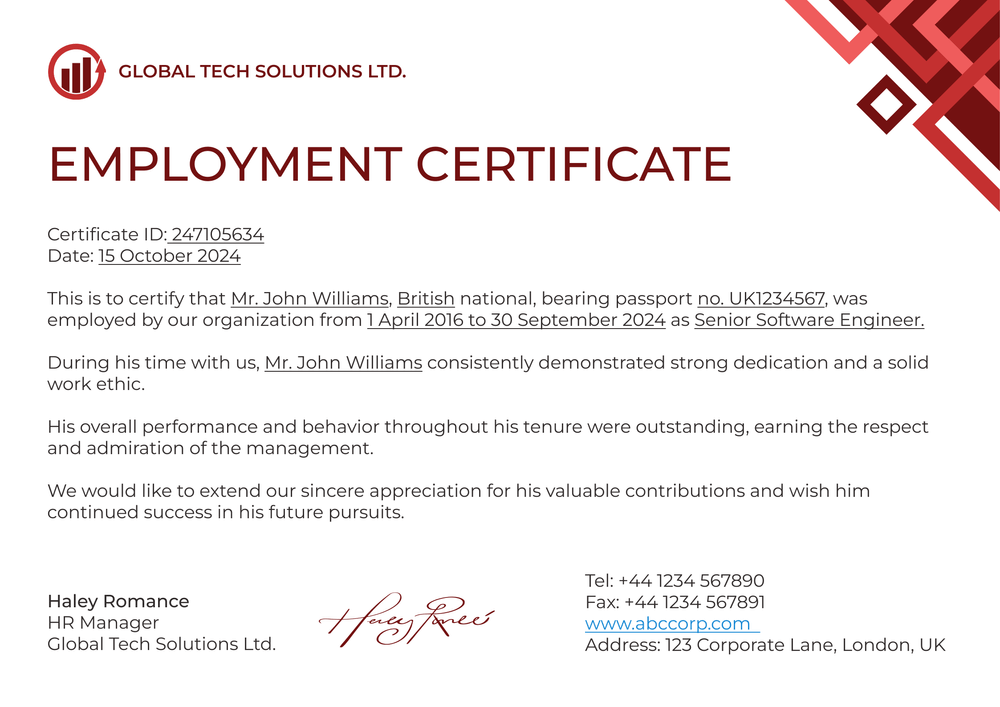 Free Elegant Certificate of Employment Template - Download & Edit Landscape Free Elegant Certificate of Employment Template - Download & Edit Landscape