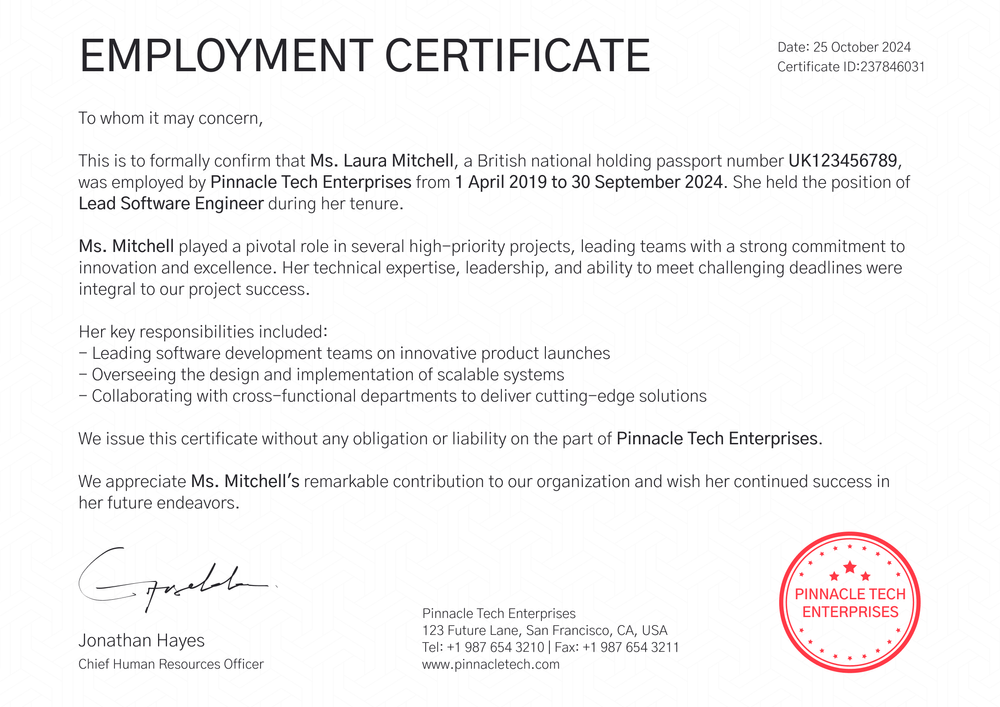 Free Minimal Certificate of Employment Template - Edit & Download Landscape Free Minimal Certificate of Employment Template - Edit & Download Landscape