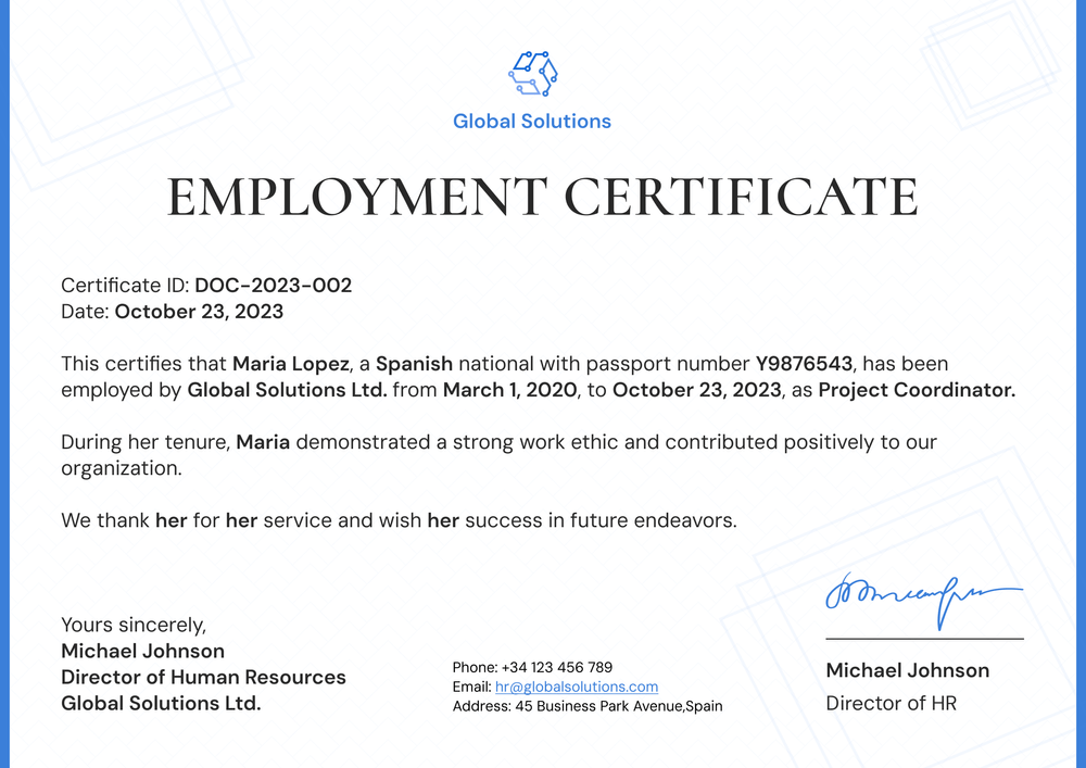 Free Uncluttered Certificate of Employment Template - Edit & Download Landscape Free Uncluttered Certificate of Employment Template - Edit & Download Landscape