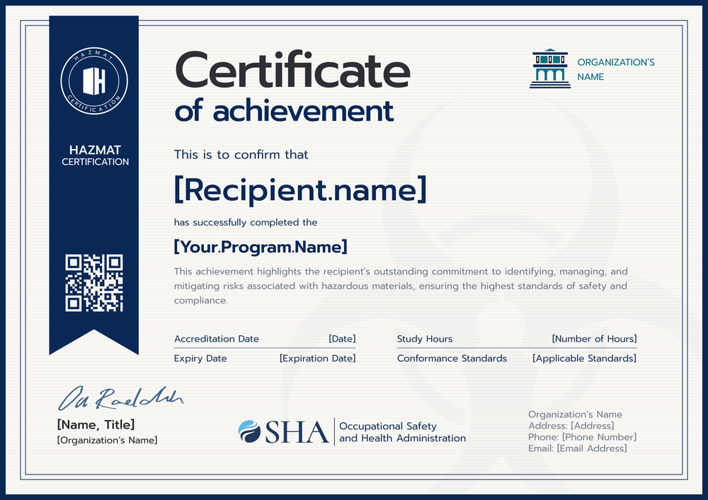 Dynamic Blue Hazmat Certificate Template – Free to Edit Landscape Dynamic Blue Hazmat Certificate Template – Free to Edit Landscape