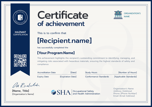 Dynamic Blue Hazmat Certificate Template – Free to Edit Landscape Dynamic Blue Hazmat Certificate Template – Free to Edit Landscape