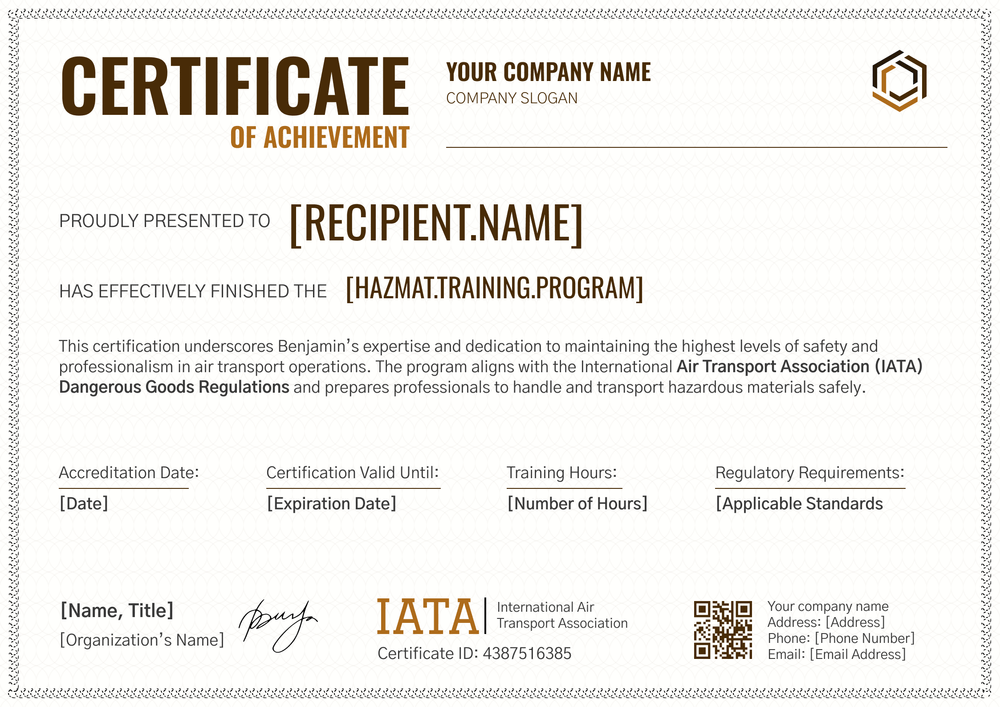 Professional and Practical Hazmat Training Certificate Template - Edit It Online Landscape Professional and Practical Hazmat Training Certificate Template - Edit It Online Landscape