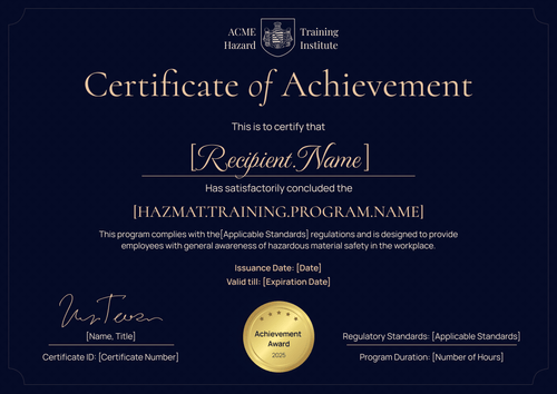 Free Professional Hazmat Training Certificate Template – Customize Online Landscape Free Professional Hazmat Training Certificate Template – Customize Online Landscape