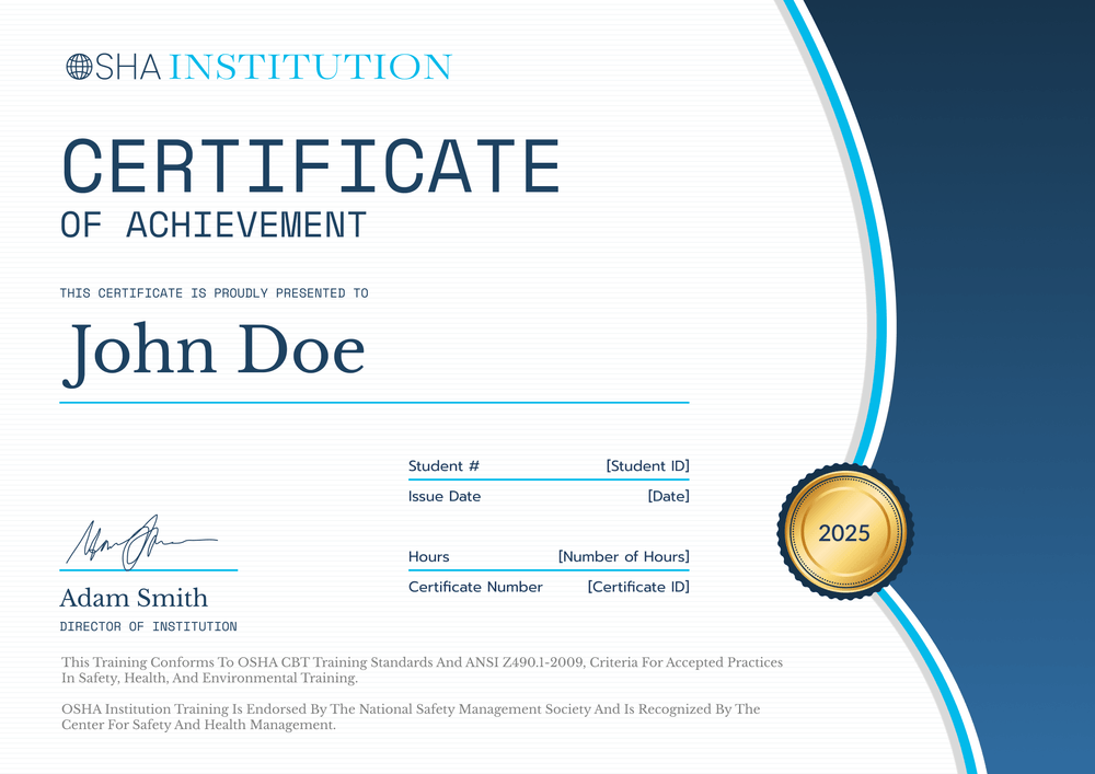 Organized Professional OSHA 30 Certificate Template – Edit Online with Certifier Landcape Organized Professional OSHA 30 Certificate Template – Edit Online with Certifier Landcape