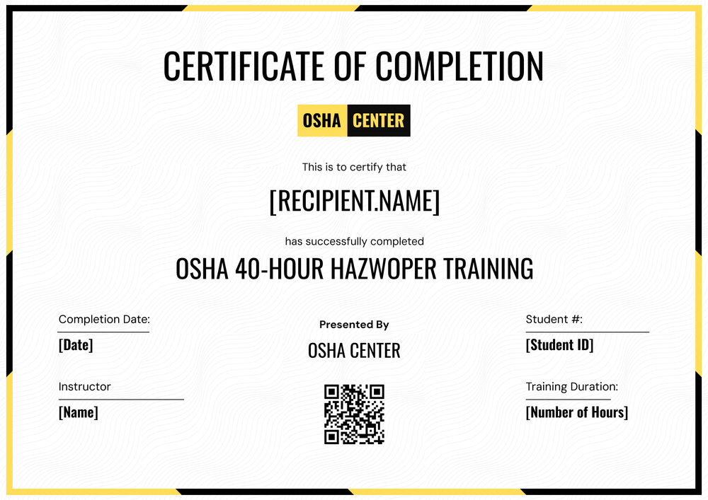 Functional OSHA 30 Certificate Template – Free & Editable Landscape Functional OSHA 30 Certificate Template – Free & Editable Landscape