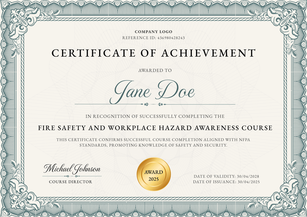 Elegant Green Fire Safety Certificate Template – Customize for Free Landscape Elegant Green Fire Safety Certificate Template – Customize for Free Landscape