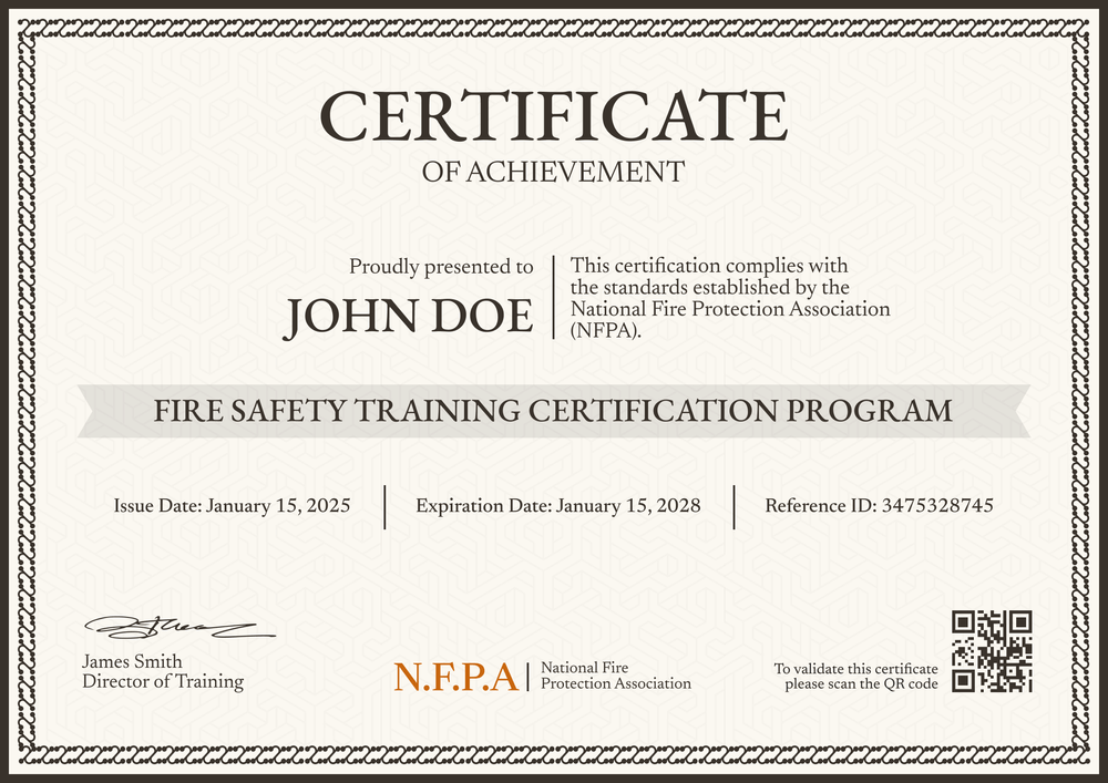 Fire White Safety Training Certificate Template – Customize Online for Free Landscape Fire White Safety Training Certificate Template – Customize Online for Free Landscape
