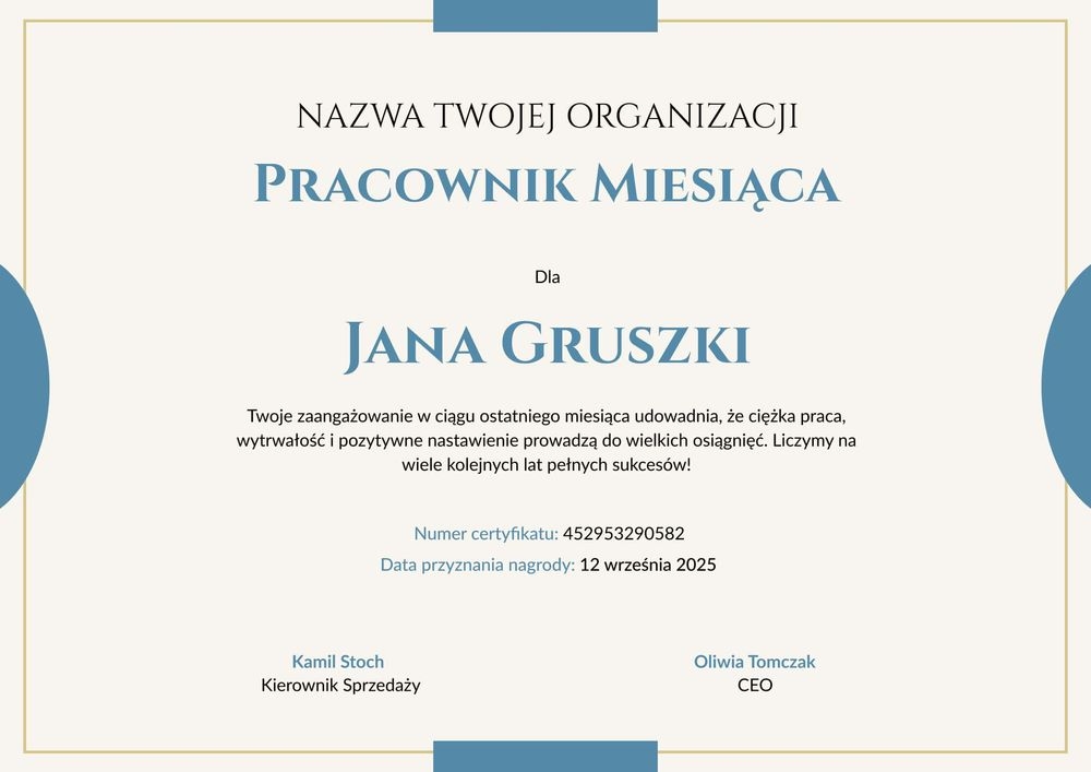 Darmowy i minimalistyczny dyplom pracownika miesiąca wzór – pozioma Darmowy i minimalistyczny dyplom pracownika miesiąca wzór – pozioma