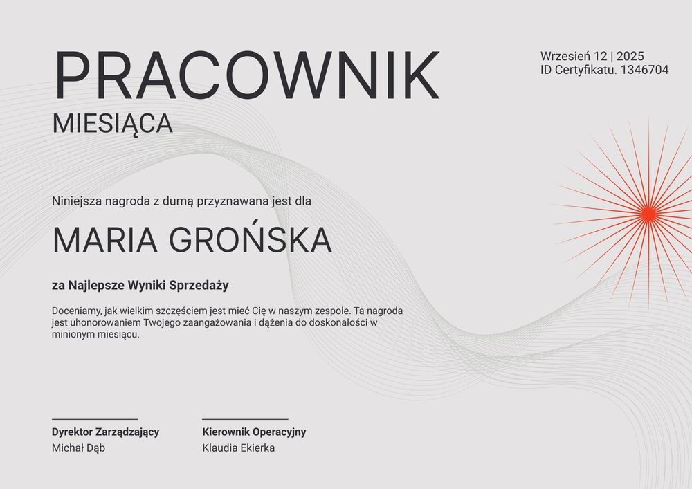 Darmowy i wyrazisty dyplom pracownika miesiąca wzór – pozioma Darmowy i wyrazisty dyplom pracownika miesiąca wzór – pozioma