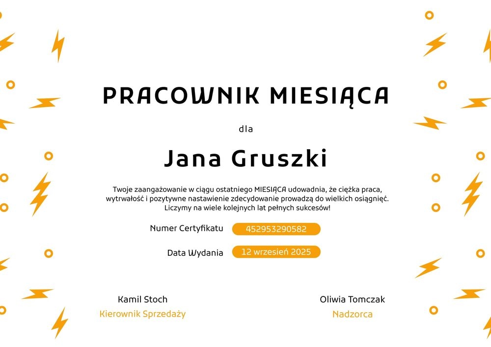 Darmowy i ekspresywny dyplom pracownika miesiąca wzór – pozioma Darmowy i ekspresywny dyplom pracownika miesiąca wzór – pozioma