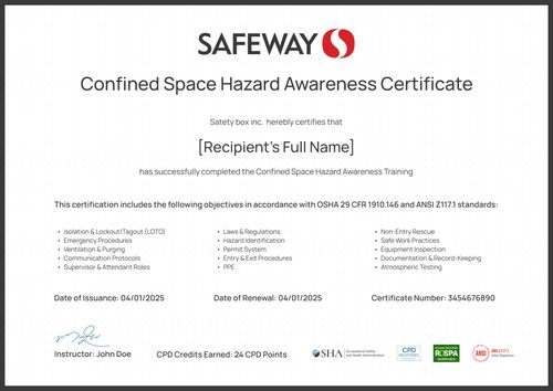 Detailed Confined Space Training Certificate Template – Create Certificate Online landscape Detailed Confined Space Training Certificate Template – Create Certificate Online landscape