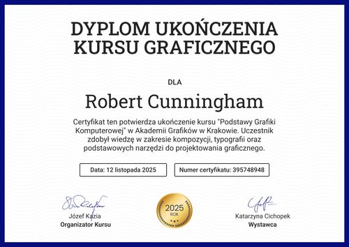 Ponadczasowy dyplom ukończenia kursu – pozioma Ponadczasowy dyplom ukończenia kursu – pozioma