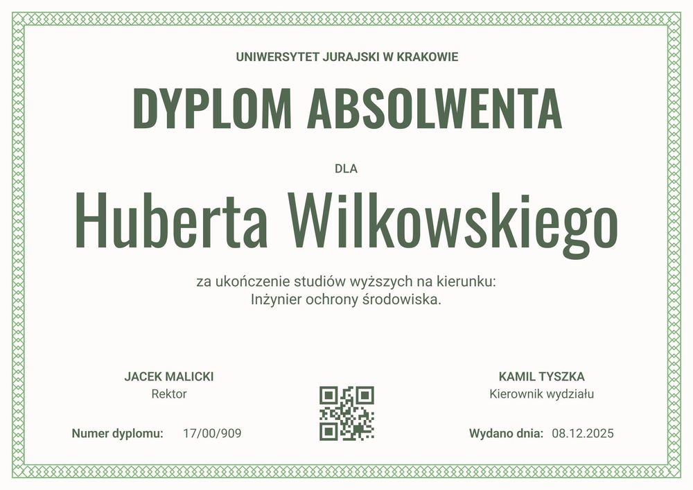 Formalny dyplom wzór do pobrania – pozioma Formalny dyplom wzór do pobrania – pozioma