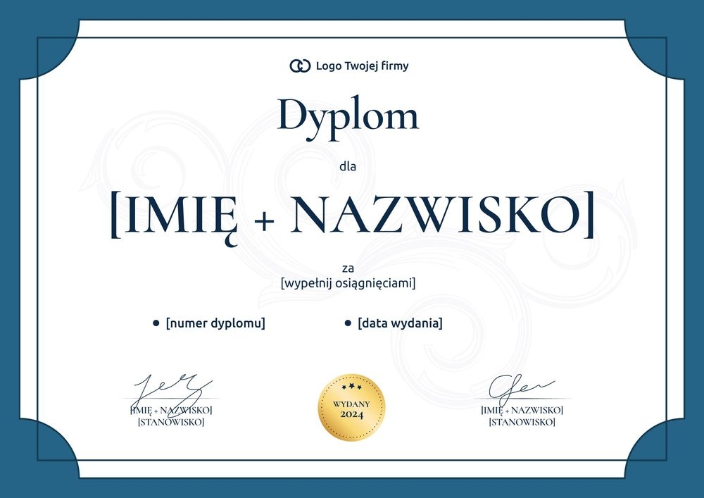 Królewski dyplom do edycji – pozioma Królewski dyplom do edycji – pozioma