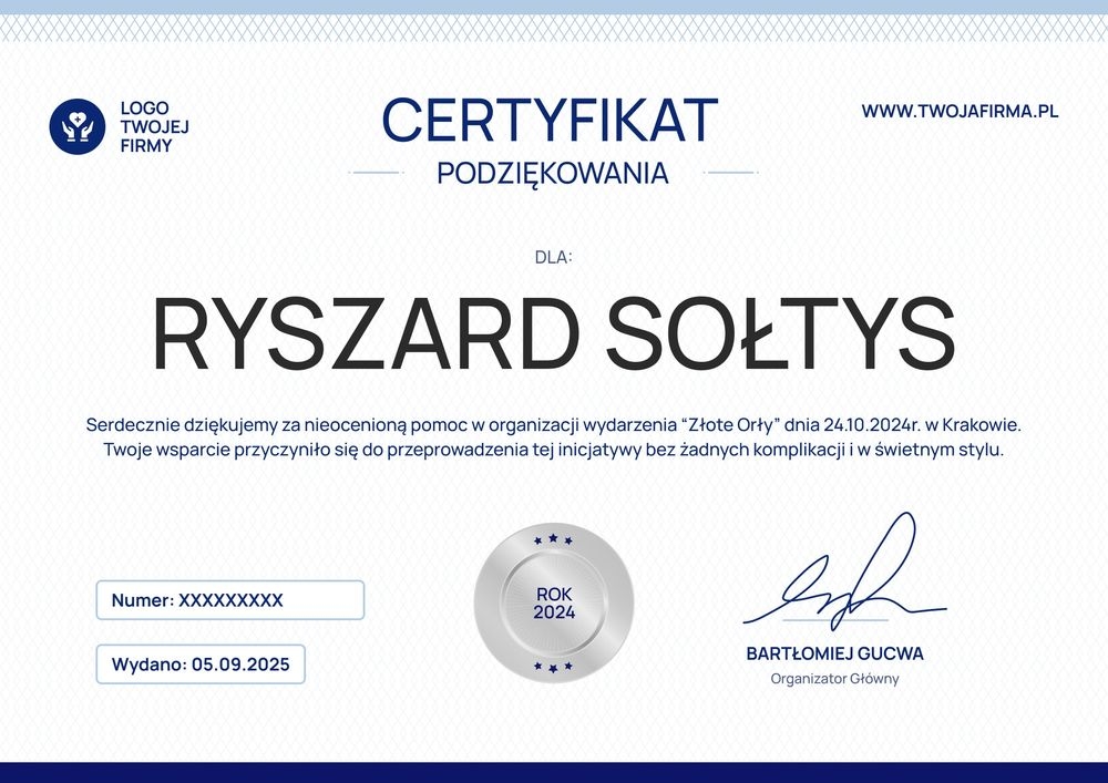 Edytowalny wzór podziękowania do wydruku za darmo - pozioma Edytowalny wzór podziękowania do wydruku za darmo - pozioma