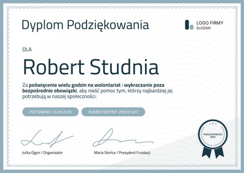 Nowoczesny wzór podziękowania – pozioma Nowoczesny wzór podziękowania – pozioma