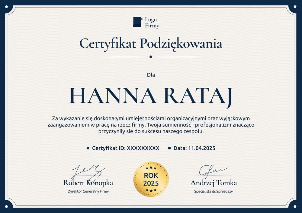 Podstawowy wzór podziękowania za współpracę – pozioma Podstawowy wzór podziękowania za współpracę – pozioma