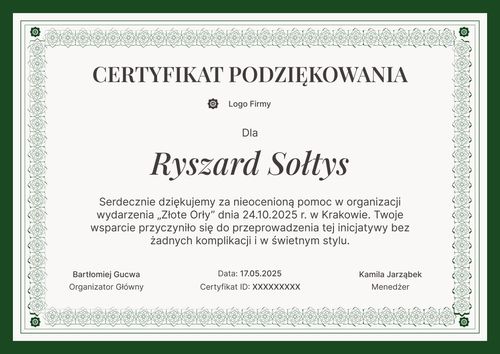 Ozdobny dyplom podziękowanie szablon – pozioma Ozdobny dyplom podziękowanie szablon – pozioma