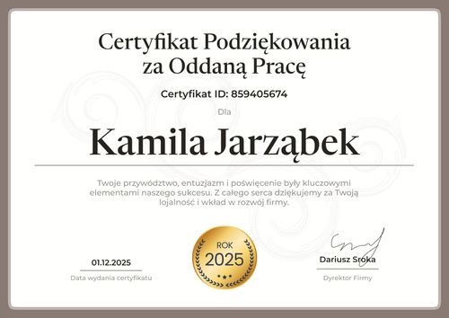 Standardowy wzór podziękowania za współpracę – pozioma Standardowy wzór podziękowania za współpracę – pozioma