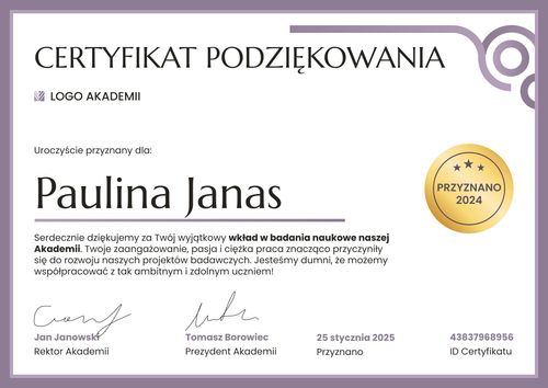 Bezpieczny dyplom podziękowanie – pozioma Bezpieczny dyplom podziękowanie – pozioma