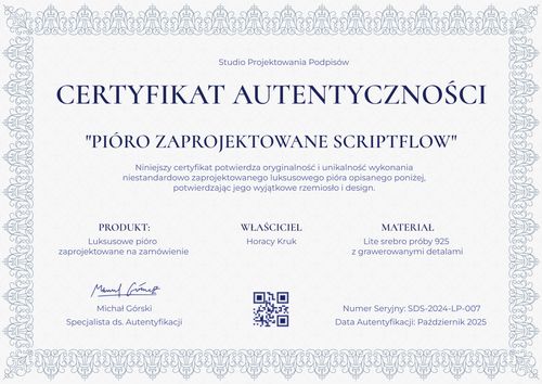 Oprawiony certyfikat autentyczności dla kolekcjonerów – pozioma Oprawiony certyfikat autentyczności dla kolekcjonerów – pozioma
