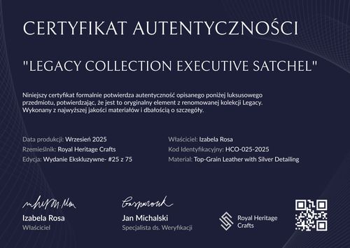 Majestatyczny certyfikat autentyczności wzór – pozioma Majestatyczny certyfikat autentyczności wzór – pozioma