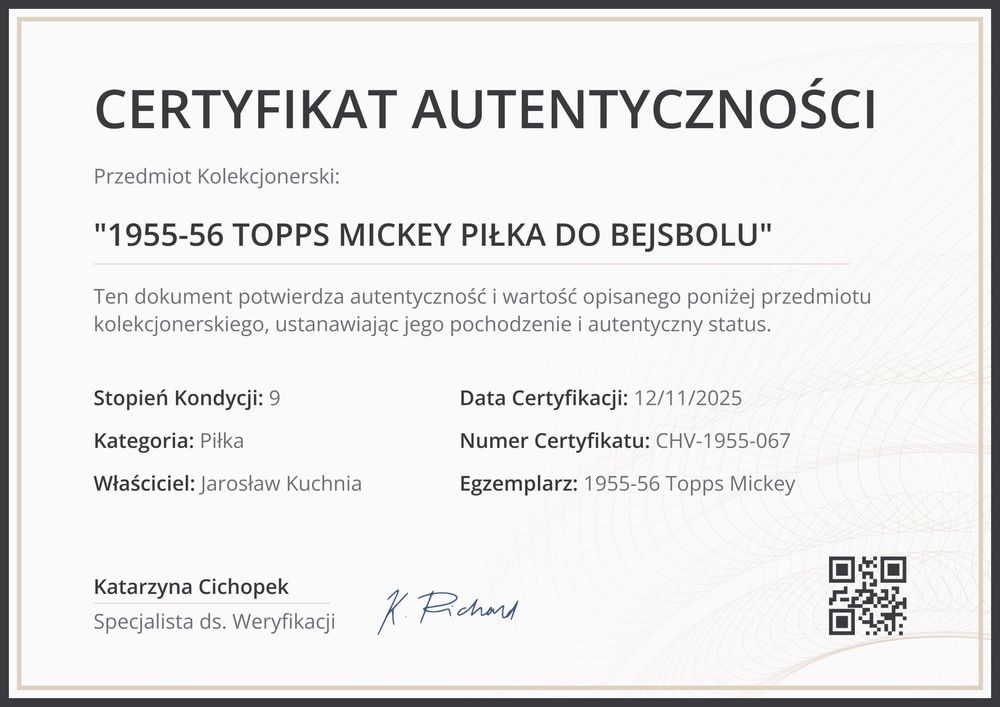 Przejrzysty certyfikat autentyczności wzór – pozioma Przejrzysty certyfikat autentyczności wzór – pozioma