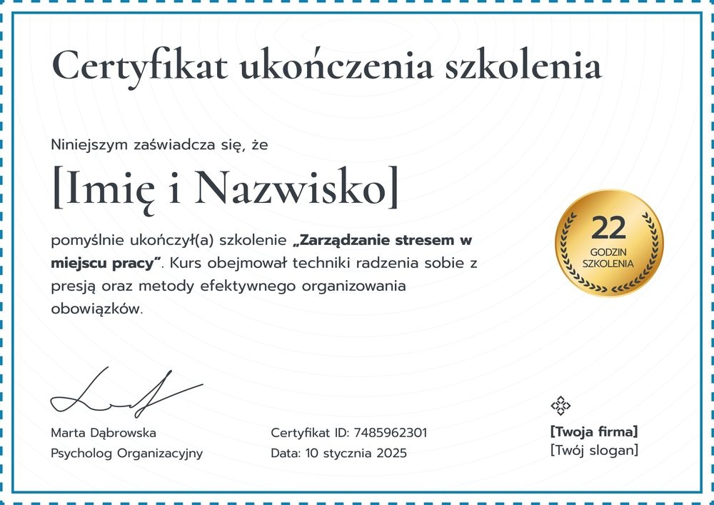Stwórz elegancki certyfikat szkolenia wzór – pozioma Stwórz elegancki certyfikat szkolenia wzór – pozioma