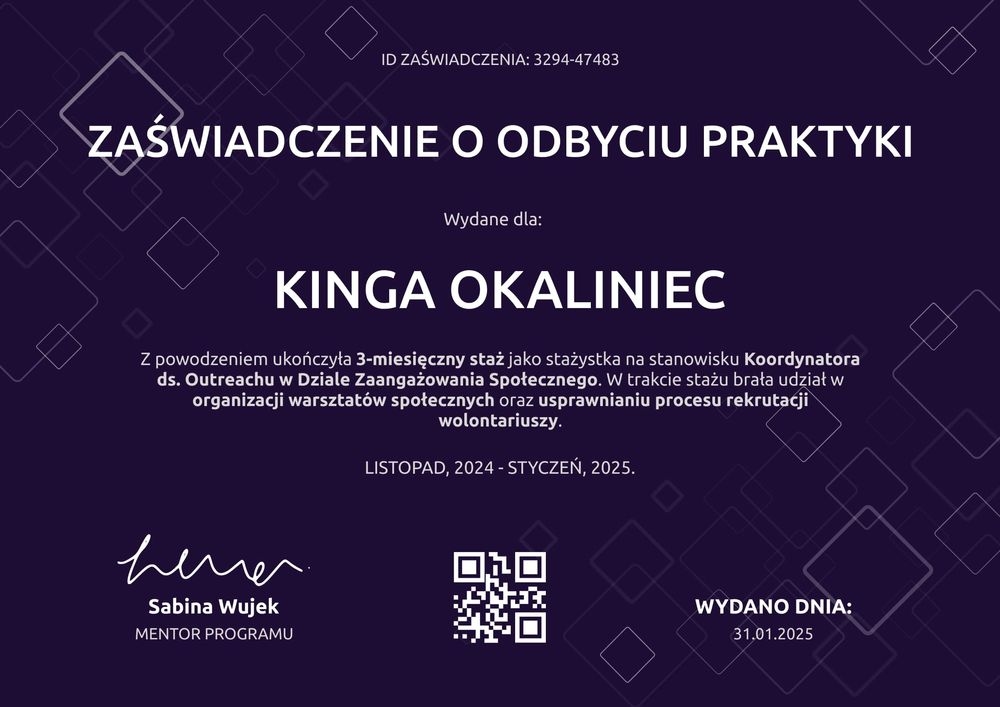 Darmowe zaświadczenie o odbyciu stażu wzór – pozioma Darmowe zaświadczenie o odbyciu stażu wzór – pozioma