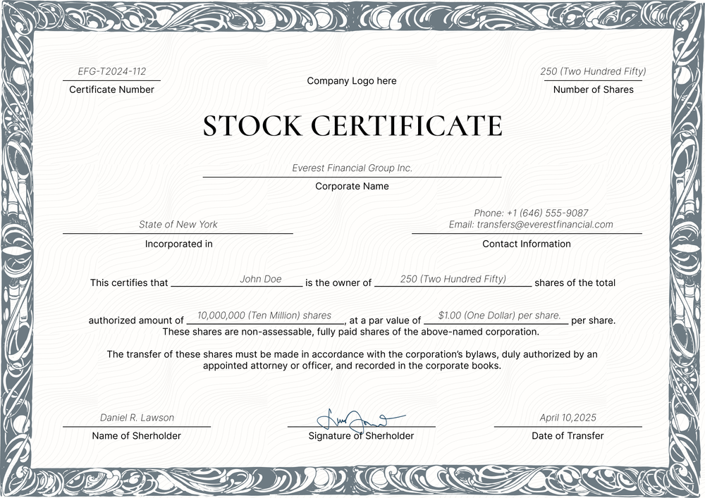 Free Professional Stock Certificate Template – Edit & Send Online Landscape Free Professional Stock Certificate Template – Edit & Send Online Landscape