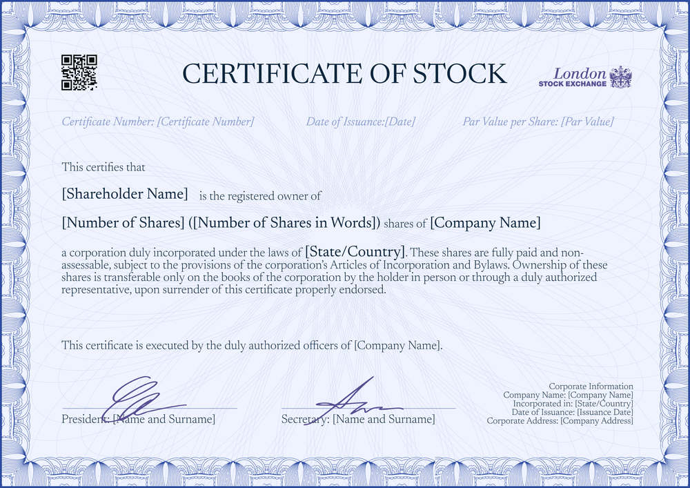 Editable Professional Stock Certificate Template – Free to Customize Landscape Editable Professional Stock Certificate Template – Free to Customize Landscape