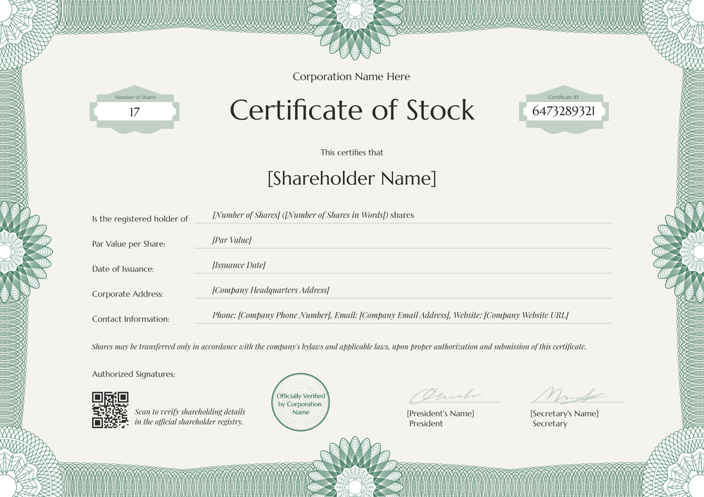 Free Classic Green Stock Certificate Template – Download or Customize Landscape Free Classic Green Stock Certificate Template – Download or Customize Landscape