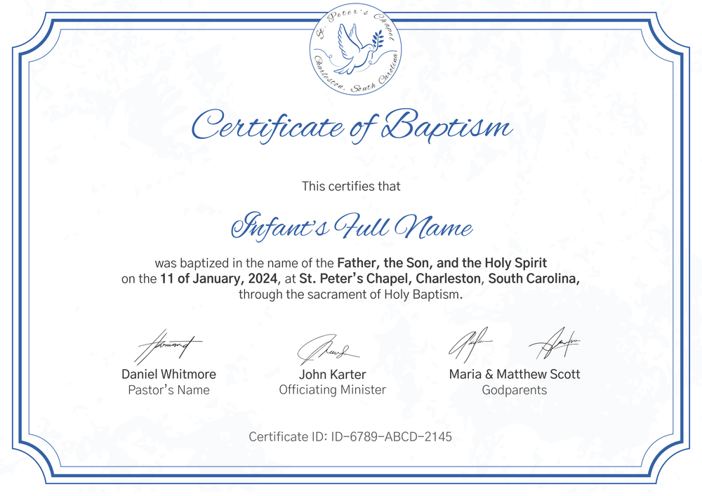 Ceremonial Baptism Certificate Template – Landscape Ceremonial Baptism Certificate Template – Landscape