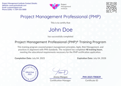 Free Secure PMP Certificate Template – Landscape Free Secure PMP Certificate Template – Landscape
