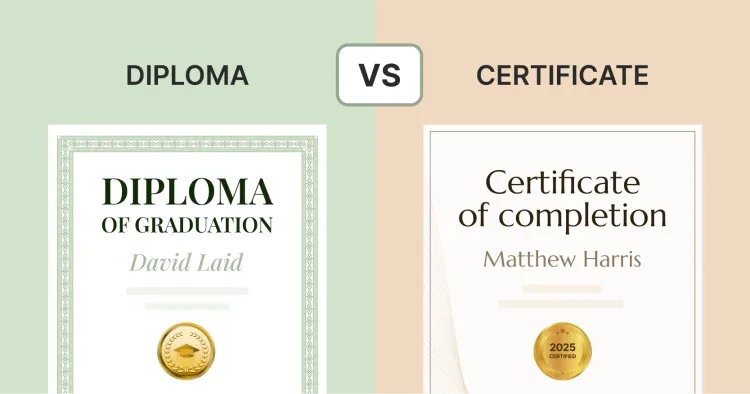 Certificate vs Diploma: What's the Difference? cover image Certificate vs Diploma: What's the Difference? cover image