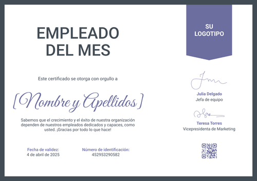 Empleado del mes plantilla simple y funcional – Horizontal Empleado del mes plantilla simple y funcional – Horizontal
