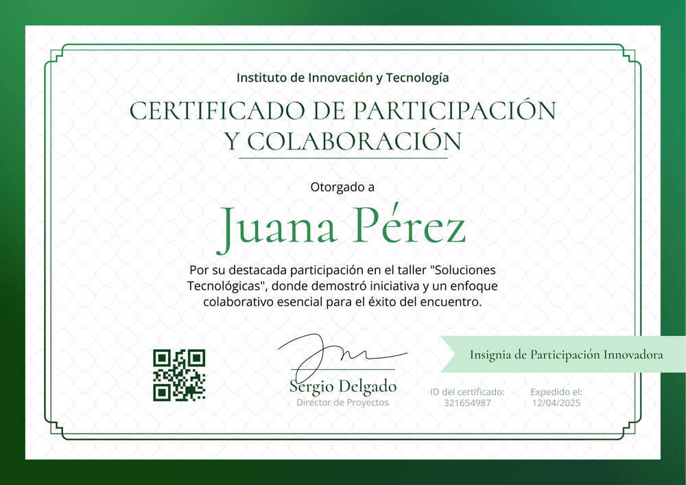 Plantilla de certificado de participación moderna y corporativa – Horizontal Plantilla de certificado de participación moderna y corporativa – Horizontal